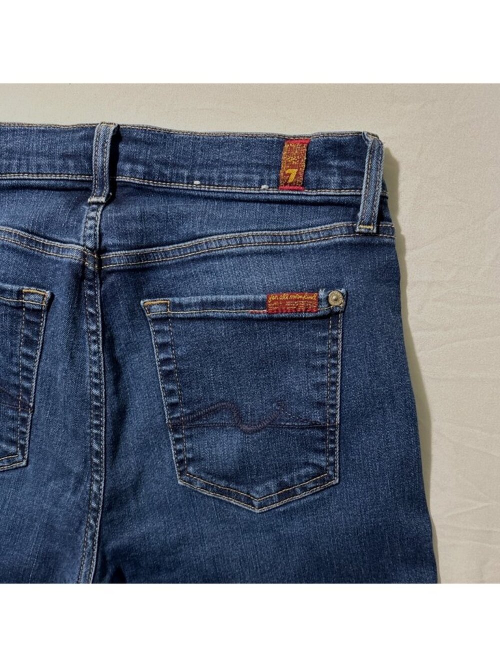 7 For All Mankind Womens Size 29 Bootcut Jeans Dark Wash Stretch Denim - Picture 4 of 8